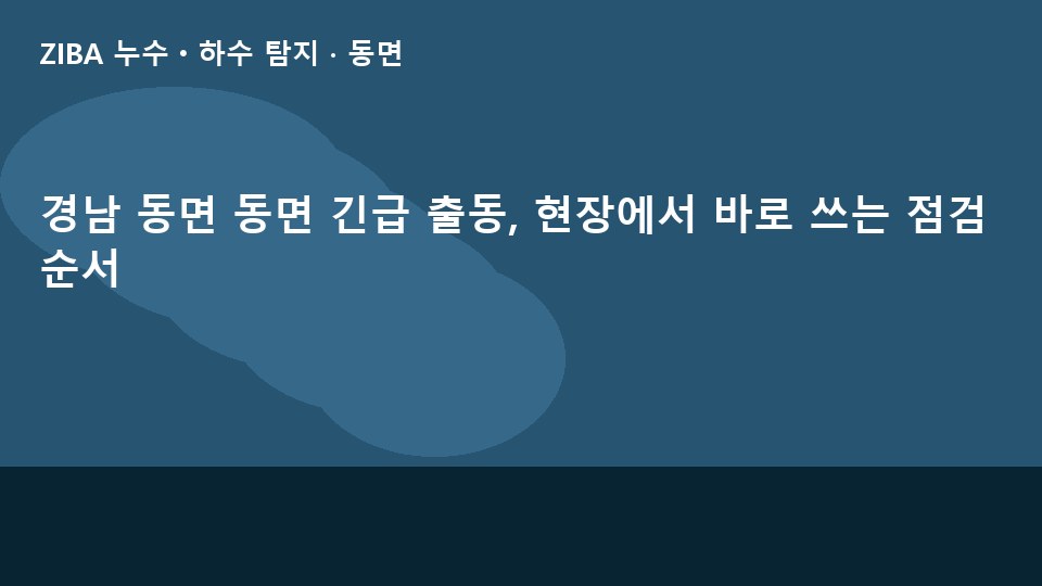 경남 동면 동면 긴급 출동, 현장에서 바로 쓰는 점검 순서