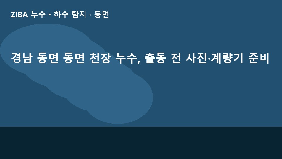 경남 동면 동면 천장 누수, 출동 전 사진·계량기 준비